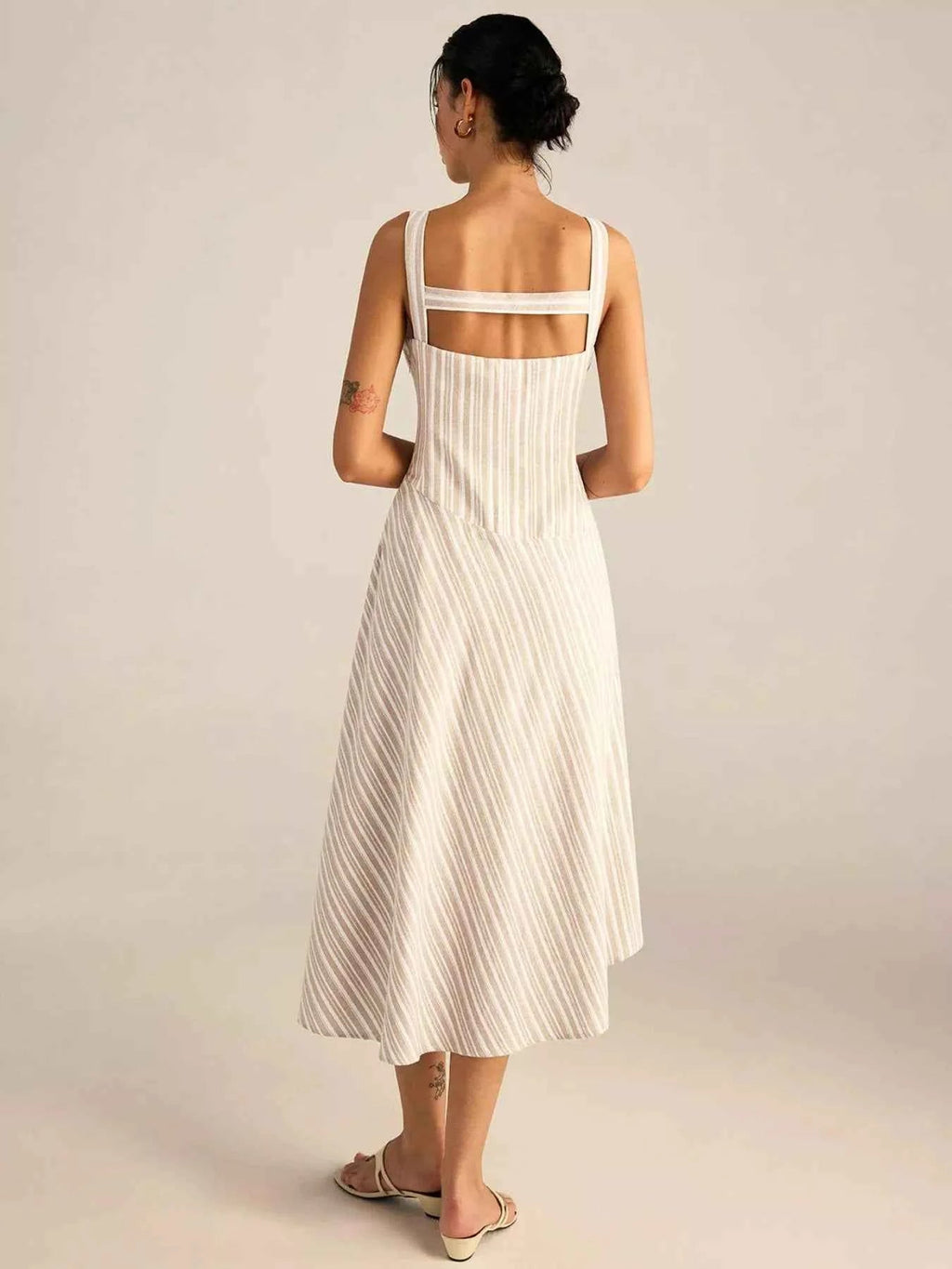 Striped Cotton Midi Dress Plus Size