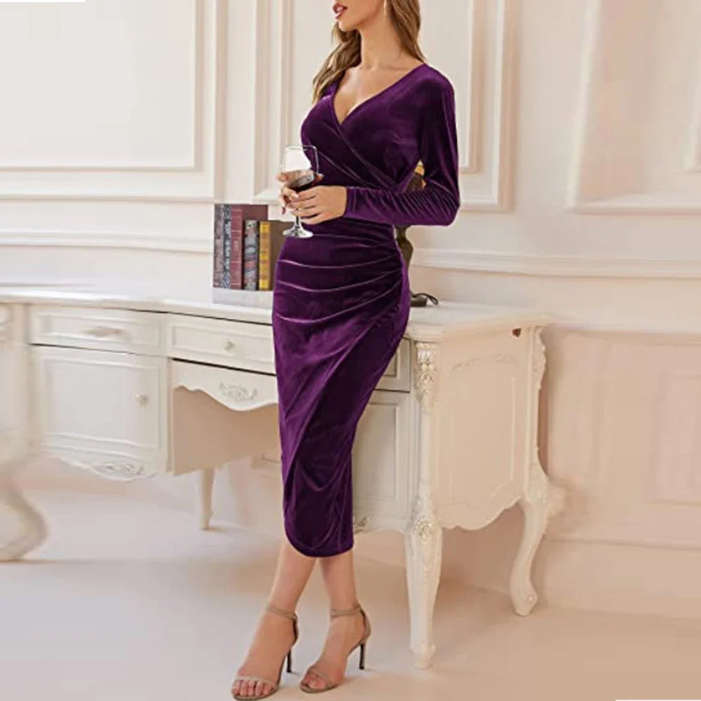 Bodycon Midi Cocktail Party Dress