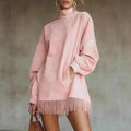 Velvet Boho Tassel Mini dress Plus Size