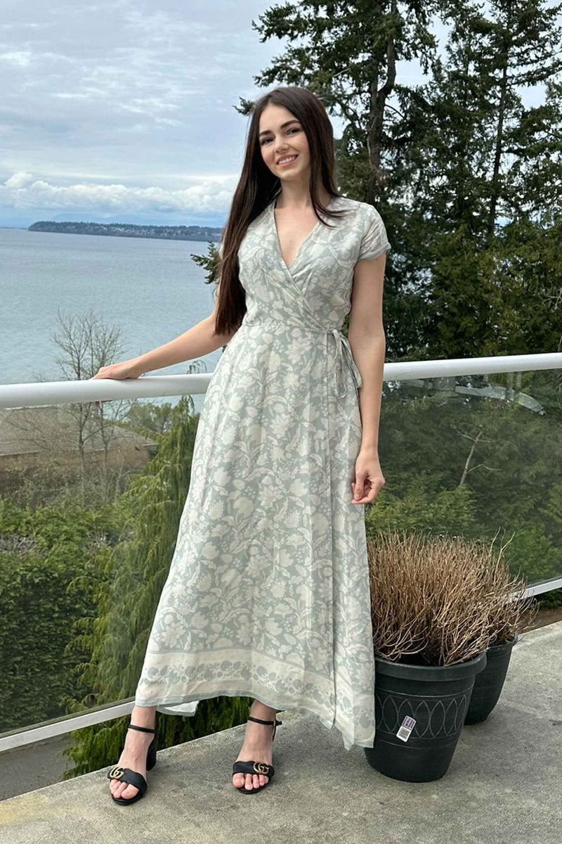 Maxi Florals Vintage Wrap Dress